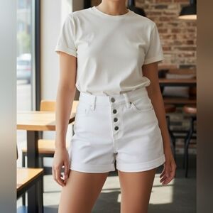 Banana Republic High-Waisted White Buttonup Shorts Size 6 (28)